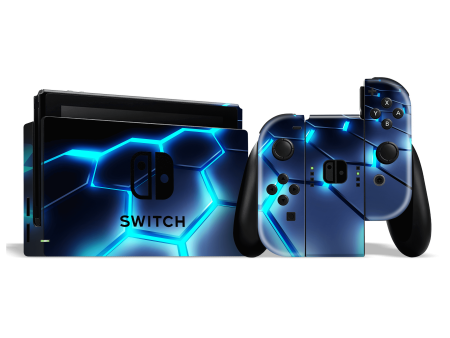 Nintendo SWITCH SIGNATURE Abstract BLUE LAVA Skin Hot on Sale