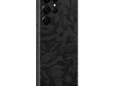 Samsung Galaxy S22 ULTRA - LUXURIA 3D TEXTURED BLACK CAMO Skin Online Sale