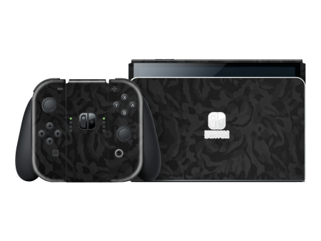 Nintendo Switch OLED LUXURIA BLACK CAMO 3D TEXTURED Skin Cheap