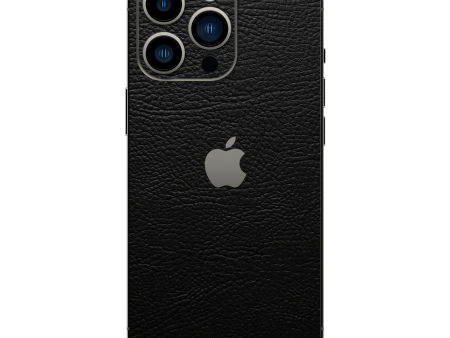 iPhone 15 PRO LUXURIA RIDERS Black LEATHER Textured Skin Discount