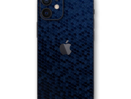 iPhone 12 MINI LUXURIA Navy Blue HONEYCOMB 3D TEXTURED Skin Sale