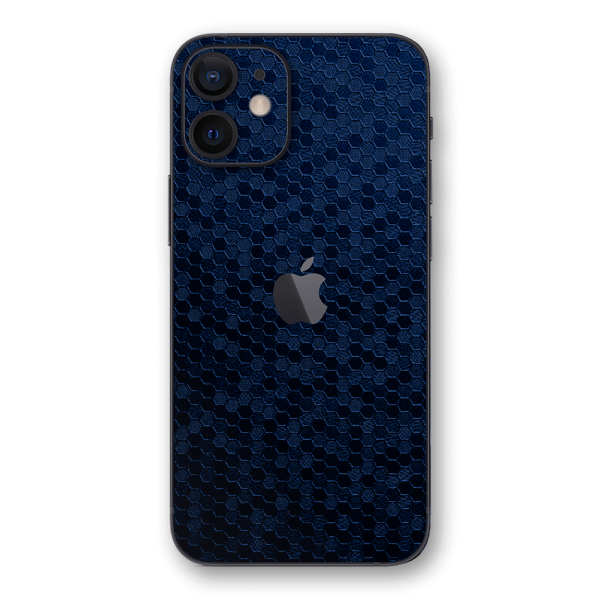 iPhone 12 MINI LUXURIA Navy Blue HONEYCOMB 3D TEXTURED Skin Sale