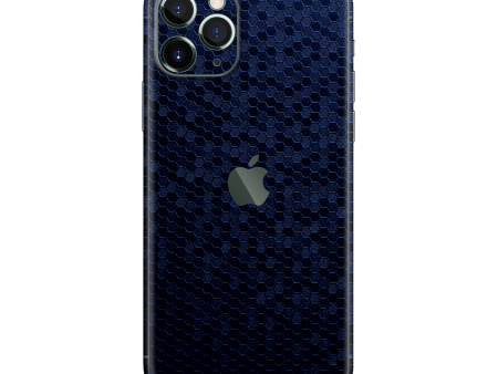 iPhone 11 PRO LUXURIA Navy Blue HONEYCOMB 3D TEXTURED Skin on Sale