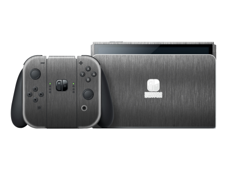 Nintendo Switch OLED BRUSHED TITANIUM Metallic Skin For Discount