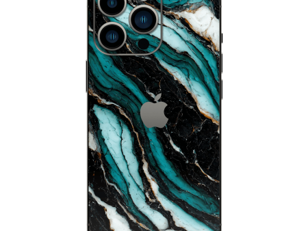 iPhone 14 PRO SIGNATURE AGATE GEODE Dark Turquoise Skin For Cheap