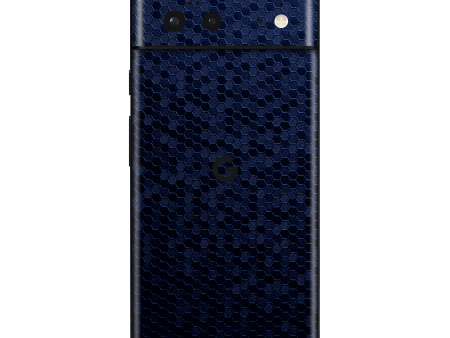 Google Pixel 6 LUXURIA Navy Blue HONEYCOMB 3D TEXTURED Skin Fashion