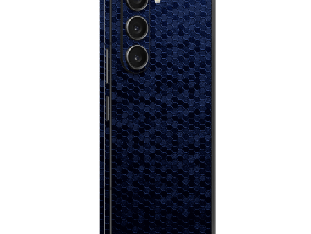 Samsung Galaxy Z FOLD 5 LUXURIA Navy Blue HONEYCOMB 3D TEXTURED Skin Discount