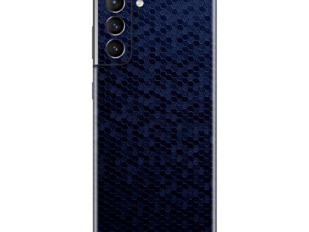 Samsung Galaxy S21+ PLUS LUXURIA Navy Blue HONEYCOMB 3D TEXTURED Skin Fashion