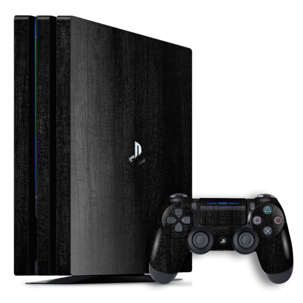 Playstation 4 PRO (PS4 Pro) LUXURIA Black CHARCOAL Textured Skin For Sale