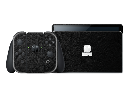 Nintendo Switch OLED LUXURIA RIDERS Black LEATHER Textured Skin Online now