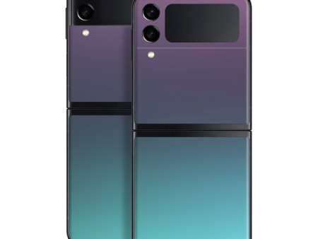 Samsung Galaxy Z Flip 3 CHAMELEON TURQUOISE LAVENDER Matt Metallic Skin For Sale