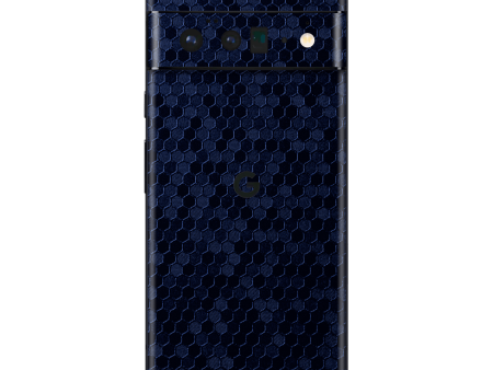 Google Pixel 6 PRO LUXURIA Navy Blue HONEYCOMB 3D TEXTURED Skin Hot on Sale