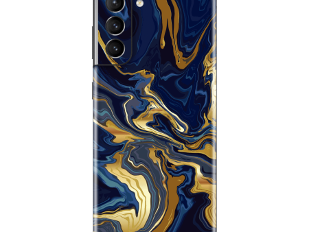 Samsung Galaxy S21+ PLUS SIGNATURE Ocean Blue & Gold Luxury Skin For Discount