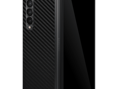 Samsung Galaxy Z FOLD 3 3D Textured CARBON Fibre Skin - BLACK Online Sale