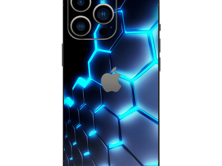 iPhone 14 PRO SIGNATURE Abstract BLUE LAVA Skin For Cheap