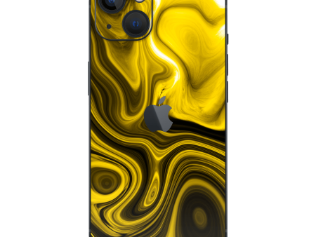 iPhone 13 MINI SIGNATURE AGATE GEODE Yellow and Black Mixture Skin Fashion