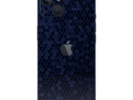 iPhone 14 LUXURIA Navy Blue HONEYCOMB 3D TEXTURED Skin Hot on Sale