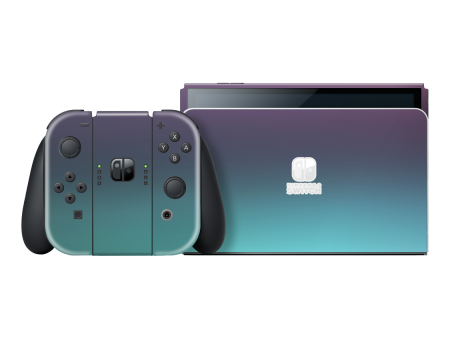 Nintendo Switch OLED CHAMELEON TURQUOISE LAVENDER Matt Metallic Skin Cheap