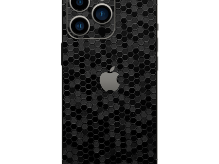 iPhone 14 PRO LUXURIA BLACK HONEYCOMB 3D TEXTURED Skin For Cheap