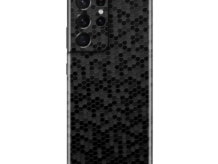 Samsung Galaxy S21 ULTRA LUXURIA BLACK HONEYCOMB 3D TEXTURED Skin Supply