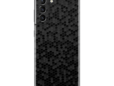 Samsung Galaxy S21+ PLUS LUXURIA BLACK HONEYCOMB 3D TEXTURED Skin For Discount