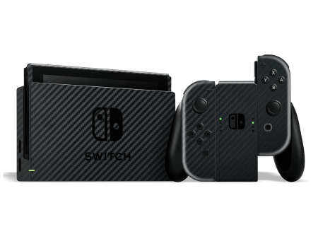 Nintendo SWITCH 3D Textured CARBON Fibre Skin - BLACK Cheap